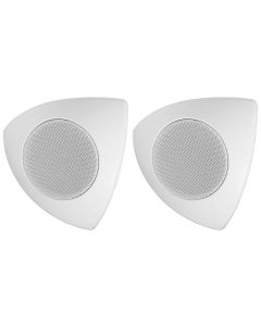 Enceinte Public adress, 8 Ω, 15 W, 2 voies, (paire), blanches, montage en angle