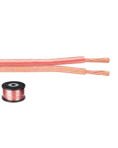 Câble haut-parleur, 2 x 2,5 mm2, 100 m, HQ, transparent, repérage rouge