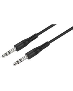 Cordon audio 2 x jack 6,35 mâle stéréo, 1,2 m, noir