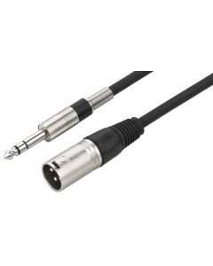 Cordon audio XLR 3 pôles mâle / jack 6,35 mâle stéréo, 2 m