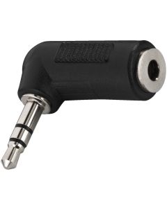 Adaptateur jack 3,5 mâle stéréo / jack 3,5 femelle stéréo, coudé