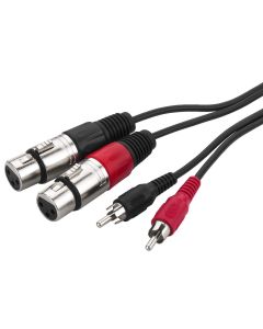 Cordon audio 2 x RCA mâle / 2 x XLR femelle, 1 m
