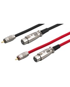 Cordon audio RCA mâle / XLR femelle, 1,5 m, paire, noir et rouge