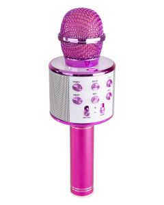 Karaoké micro avec haut-parleur intégré BT/MP3, rose - KM01