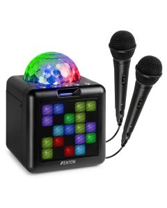 Karaoké avec BT et 2 micros, LED, noir - KAR15B