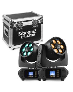 Lyre Wash à LED, 6 x 10 W zoom, set de 2, dans un flightcase - Fuze610Z