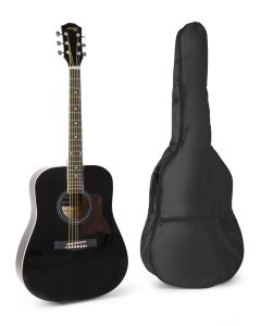 Pack guitare folk acoustique, noire, avec accordeur sangle housse médiators