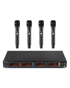 Micro sans fil UHF, 4 x 50 canaux, 4 micros main, (set) - PD504H