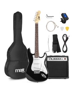 Pack guitare électrique, modèle Stratocaster noire, amplificateur 40 W, avec accordeur sangle housse cordon médiators