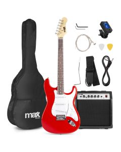 Pack guitare électrique, modèle Stratocaster rouge, amplificateur 40 W, avec accordeur sangle housse cordon médiators